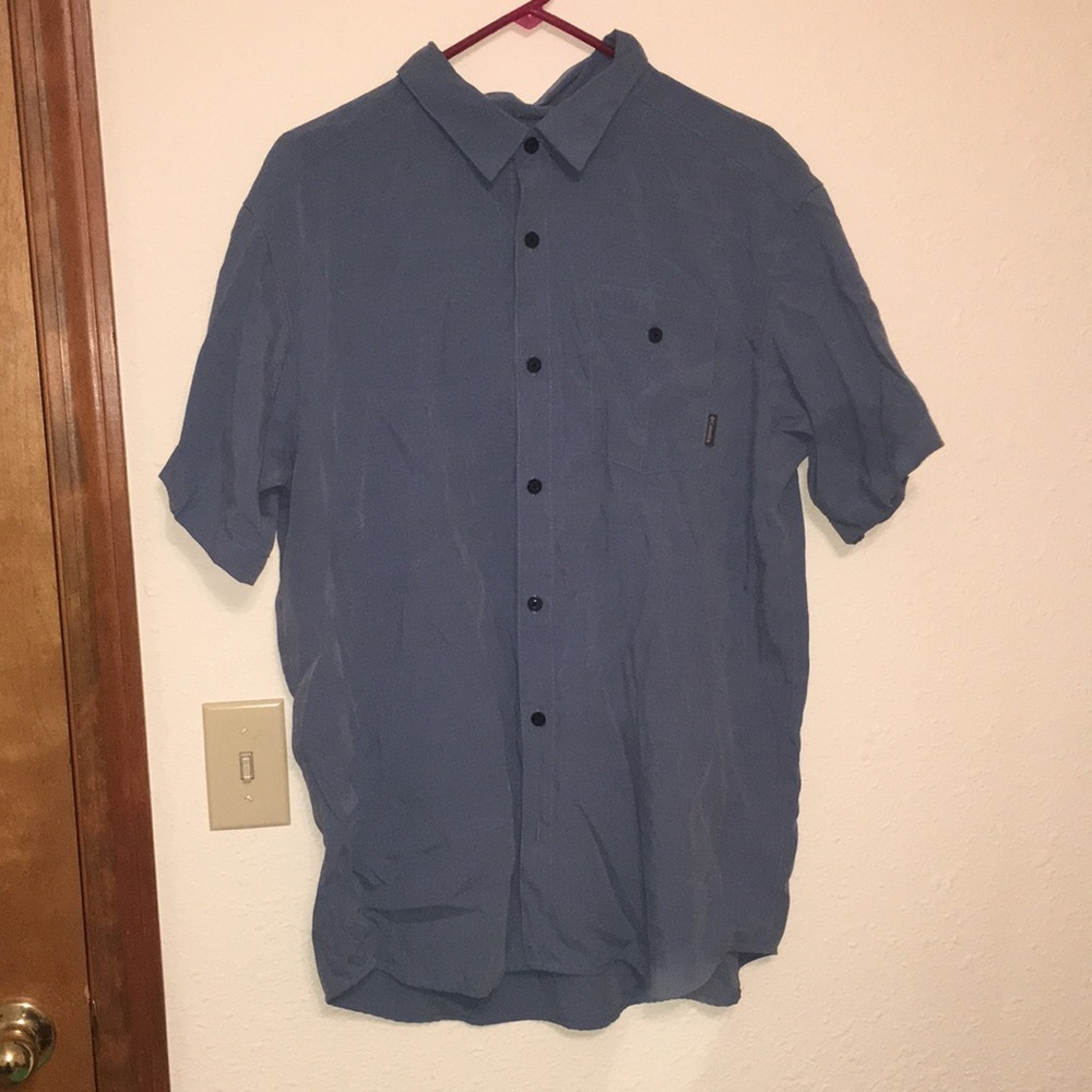 Blue Columbia button down. Good condition, size L